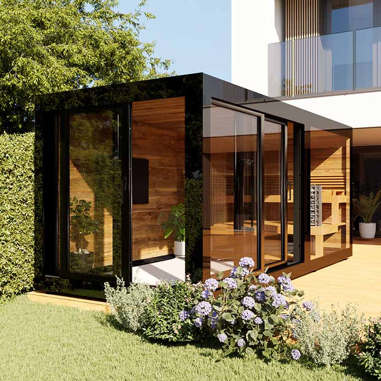 Dark Slate Gray Sauna Poolhaus Black Edition 550