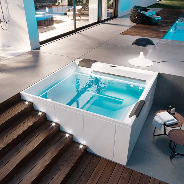 Unsichtbare Massagedüsen im Whirlpool von Treesse.