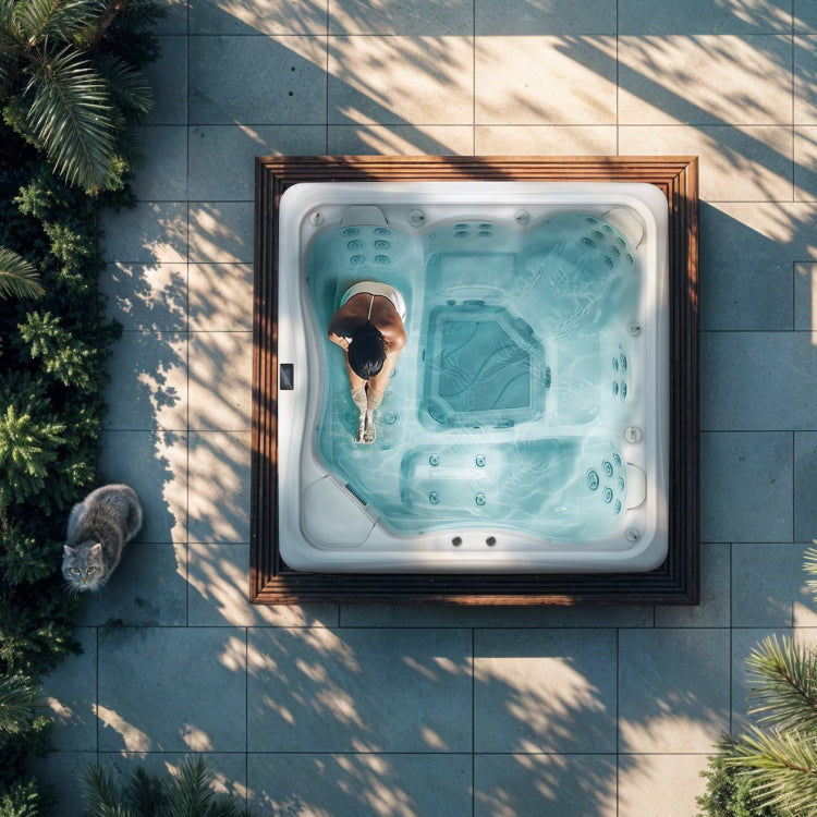 Whirlpool Beta Eco Spa mit Plug-and-Play-Installation für schnelle Inbetriebnahme und volle Massagewirkung.